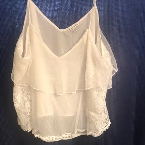 Lace and flower tank top